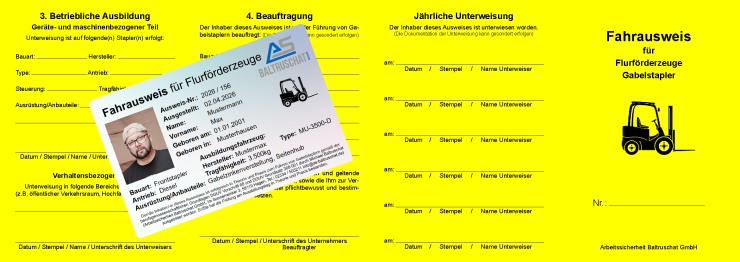 Fahrausweis für Flurförderzeuge / Gabelstapler